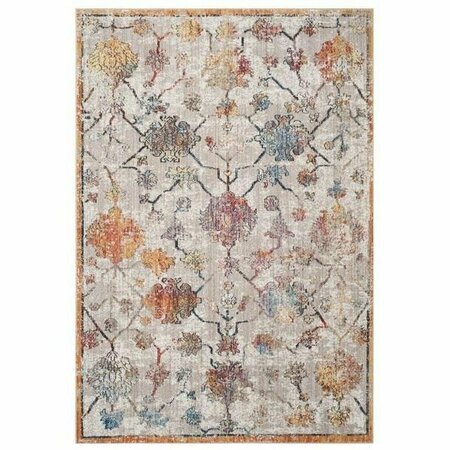 SAFAVIEH 5 ft. 1 in. x 7 ft. 6 in. Bristol Rectangle Power Loomed Rug Grey & Orange BTL444F-5